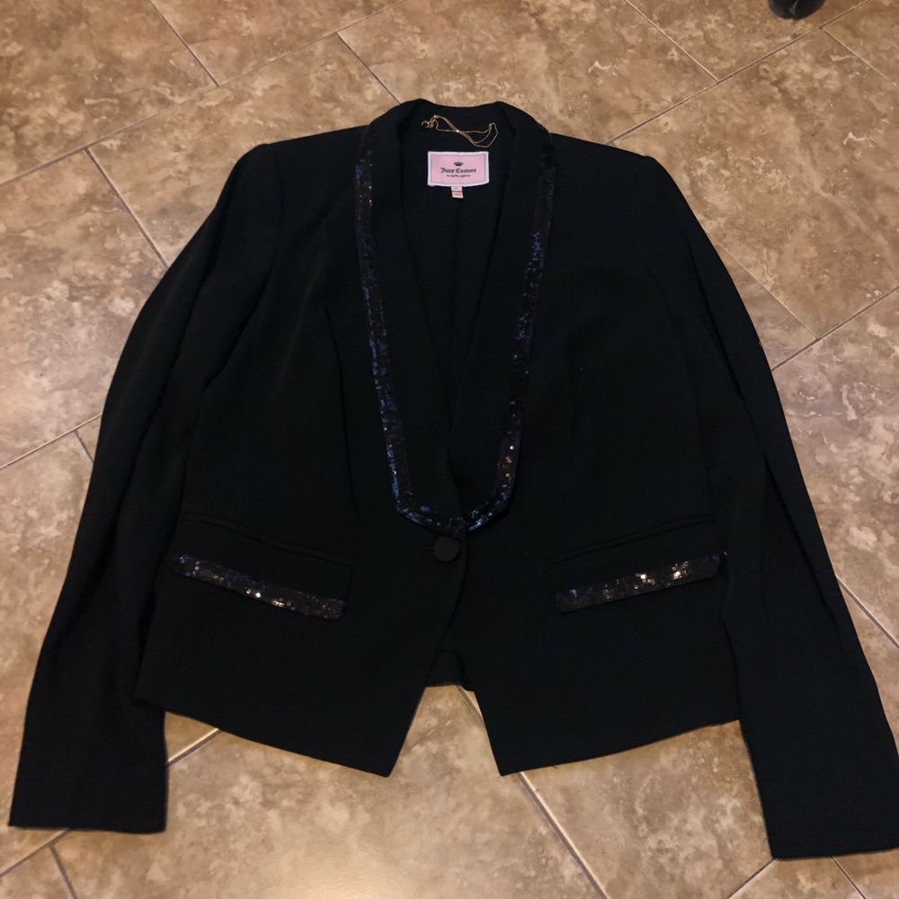 Juicy couture sequenced lined black blazer